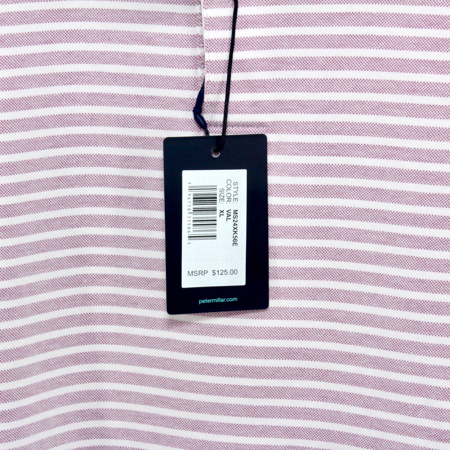 Albatross Stripe Cotton Blend Piqué Polo Size XL