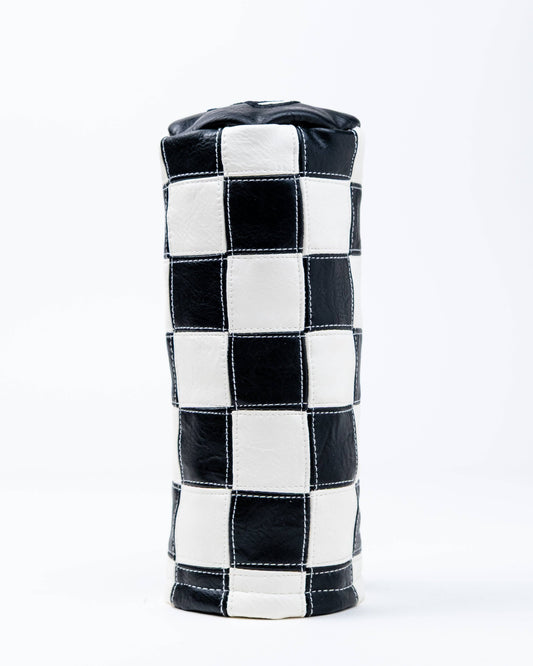 Checkered Fairway Barrel Cover - Black / White: Black / White / O/S