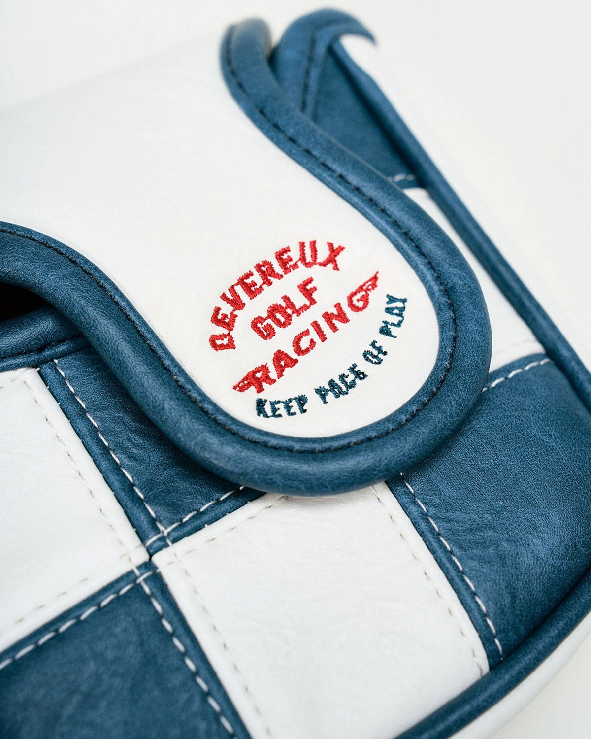 Check Sidecar Mallet Putter Cover - Blue / White: Blue / White / O/S