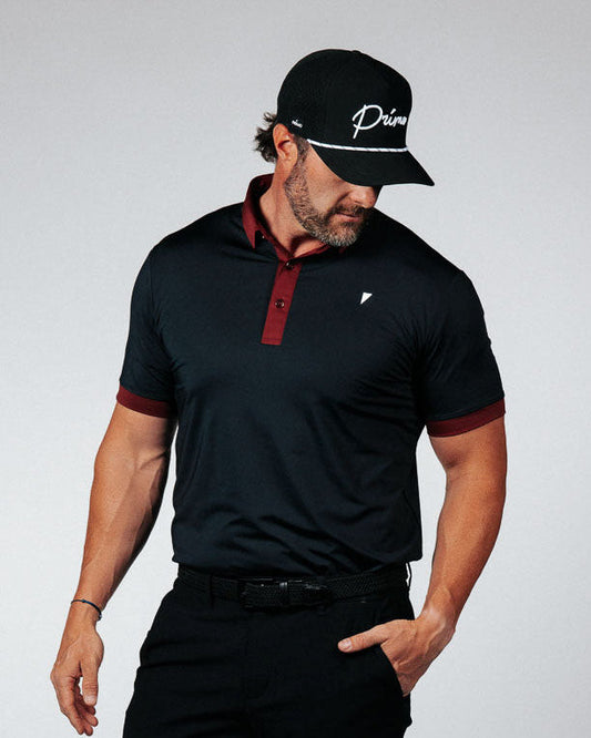Two Tone Black/Maroon Classic Polo