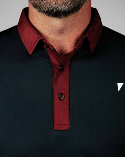 Two Tone Black/Maroon Classic Polo