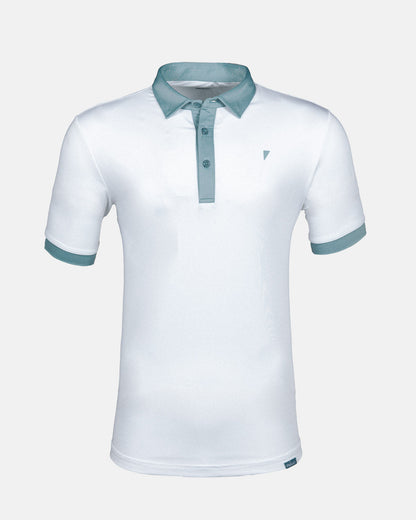 White/Storm Blue Two Tone Classic Polo