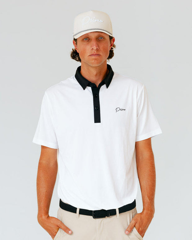Grant Horvat Essentials White & Black Classic Polo