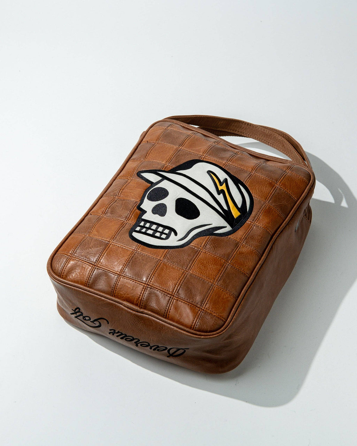 Checkered Shoe Bag - Tan: Tan / O/S