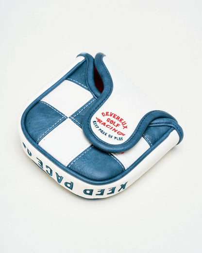 Check Sidecar Mallet Putter Cover - Blue / White: Blue / White / O/S