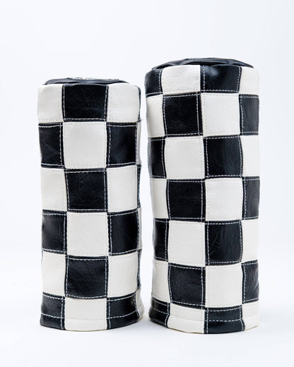 Checkered Fairway Barrel Cover - Black / White: Black / White / O/S