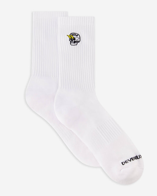 Shocker Skull Crew Sock - White: White / O/S