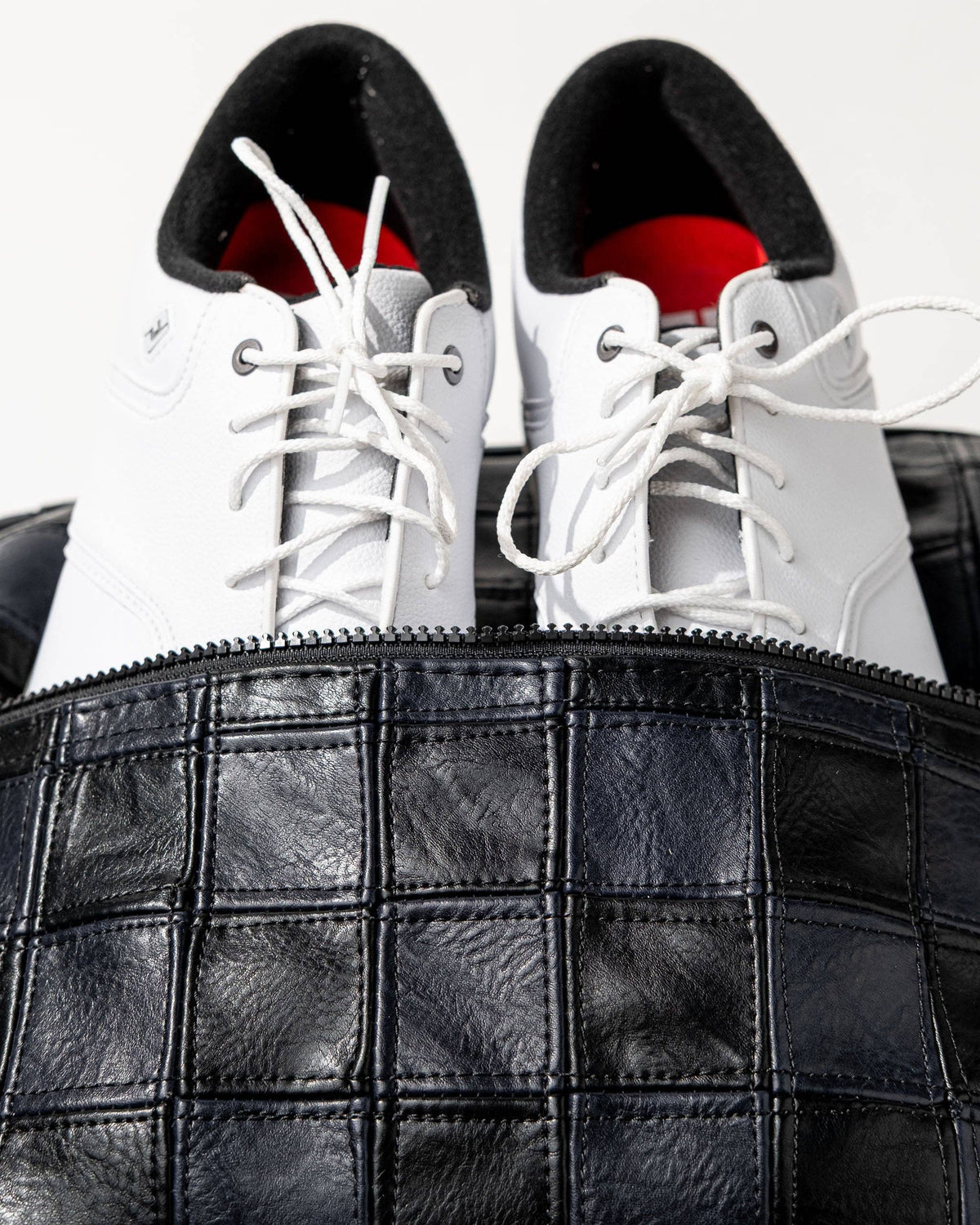 Checkered Shoe Bag - Black: Black / O/S
