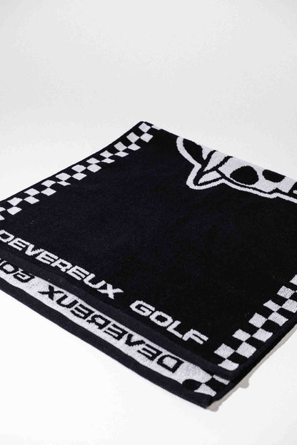 Skull Caddie Knitted Towel - Black / White: Black / White / O/S