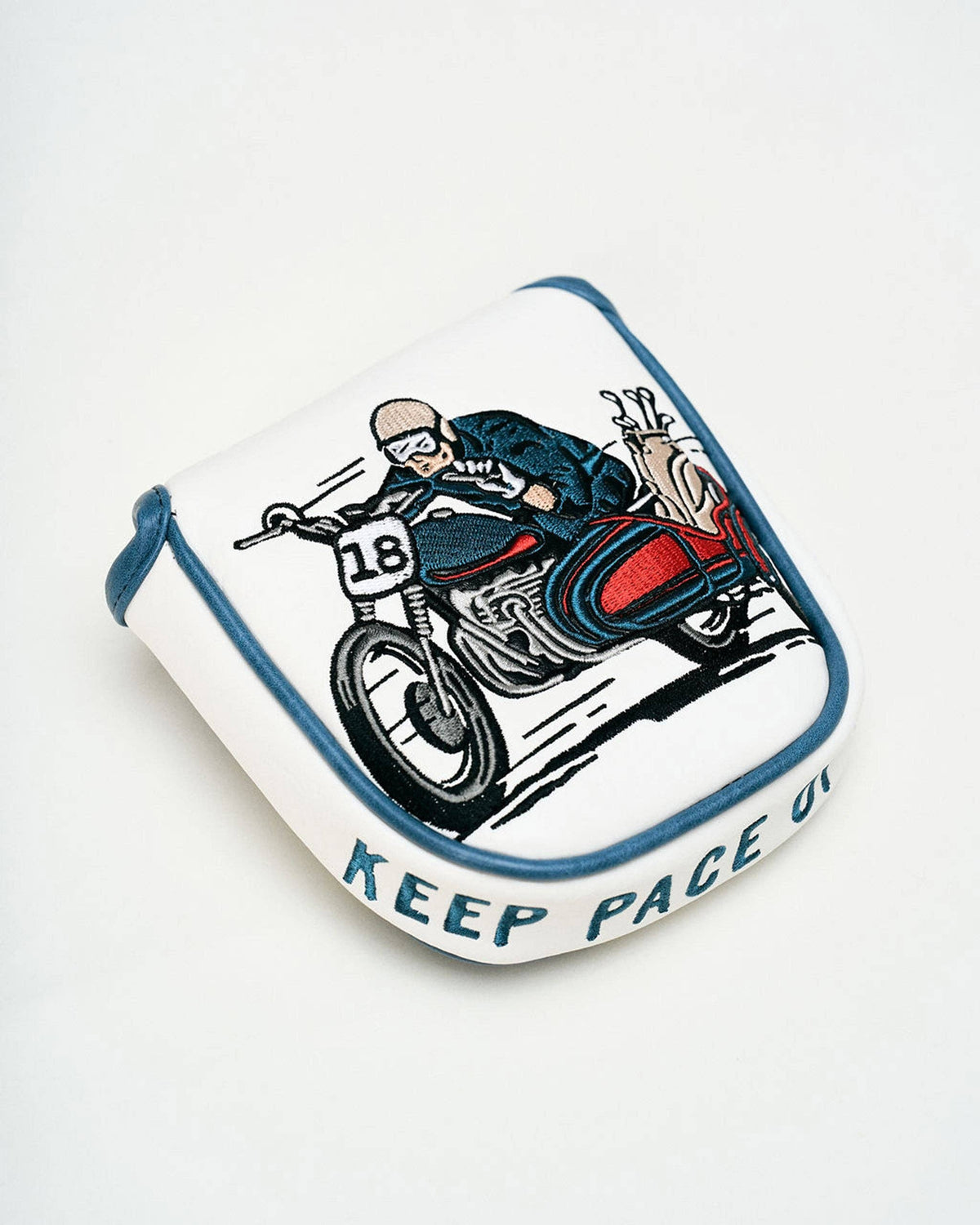 Check Sidecar Mallet Putter Cover - Blue / White: Blue / White / O/S