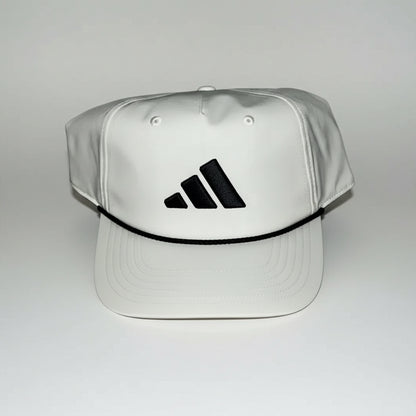 Adidas Golf Tour 5 Panel Snapback Hat White Retro Rope Embroidered Logo
