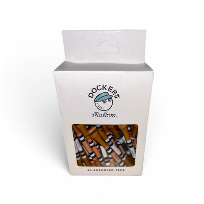 Malbon x Dockers Assorted Wooden Golf Tees Limited Collaboration 60 Pack