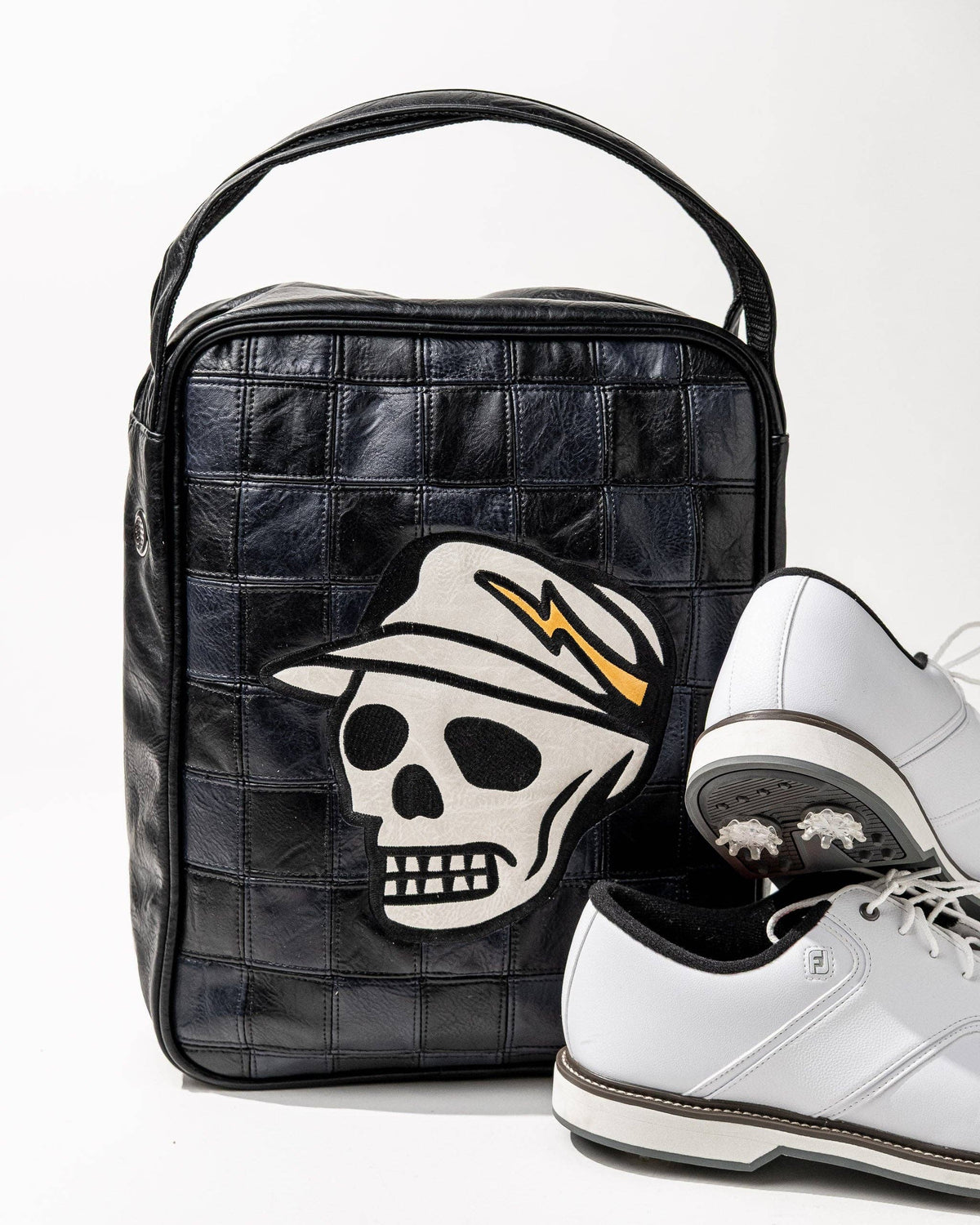 Checkered Shoe Bag - Black: Black / O/S