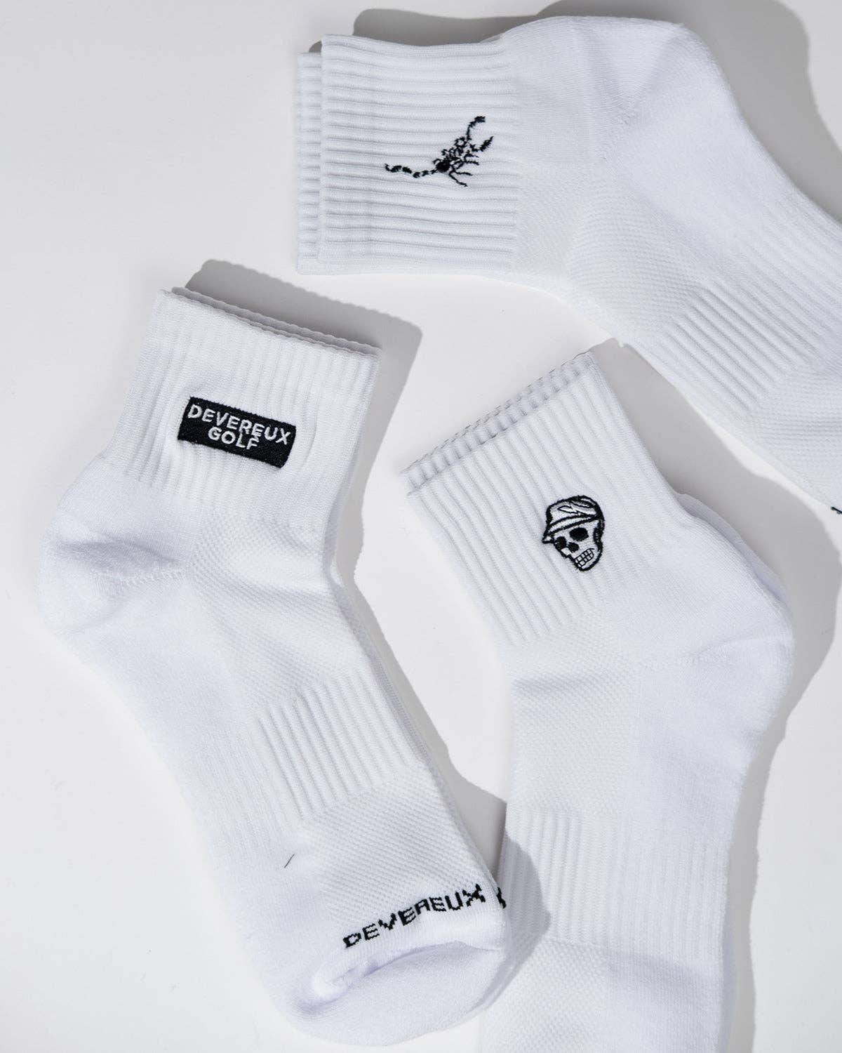 Devereux Quarter Sock 3-Pack - White: White / O/S