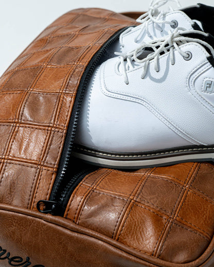 Checkered Shoe Bag - Tan: Tan / O/S