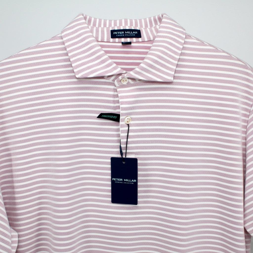 Albatross Stripe Cotton Blend Piqué Polo Size XL