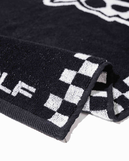 Skull Caddie Knitted Towel - Black / White: Black / White / O/S