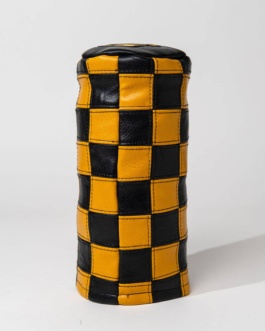 Checkered Barrel Driver Cover - Black / Gold: Black / Gold / O/S